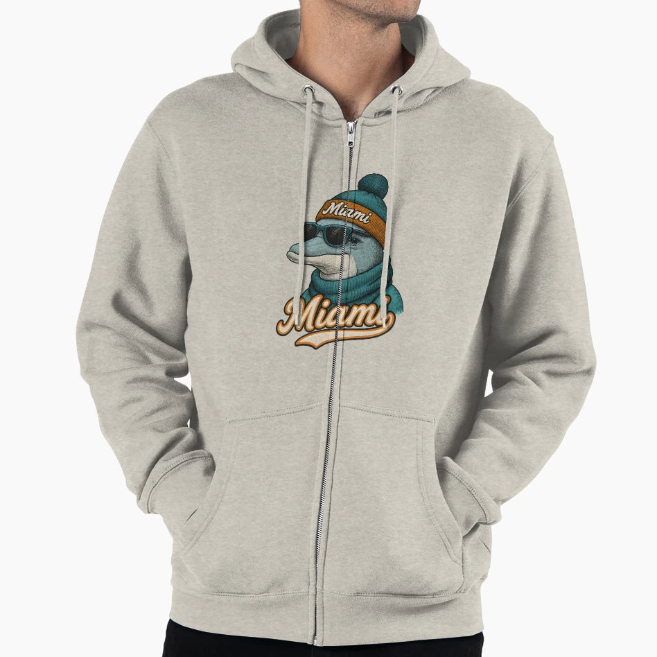 Miami Dolphin Beanie Sunglasses T-Shirt - Fun Novelty Design Unisex - T-Shirt, Sweatshirt, Hoodie