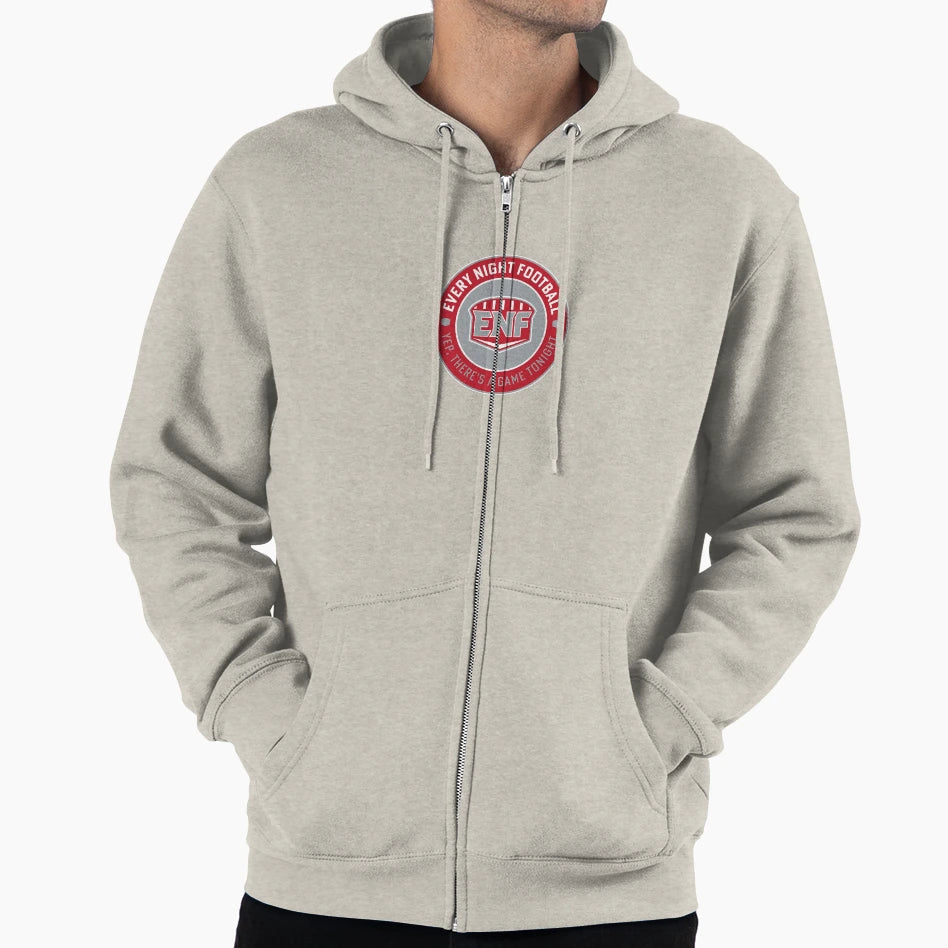 Every Night Football Circular Slogan Red Hoodie - Aesthetic Graphic Unisex - T-Shirt, Sweatshirt, Hoodie
