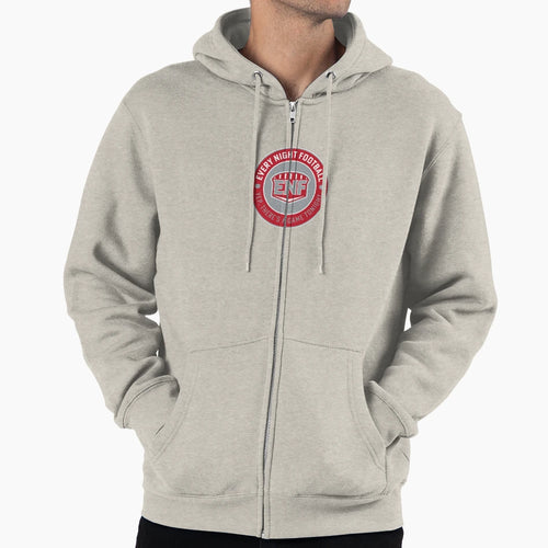 Every Night Football Circular Slogan Red Hoodie - Aesthetic Graphic Unisex - T-Shirt, Sweatshirt, Hoodie