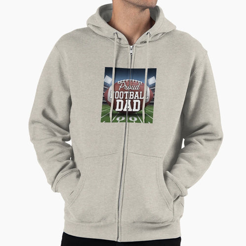 Proud Football Dad Large Football Stadium Hoodie - Streetwear Style Unisex - T-Shirt, Sweatshirt, Hoodie